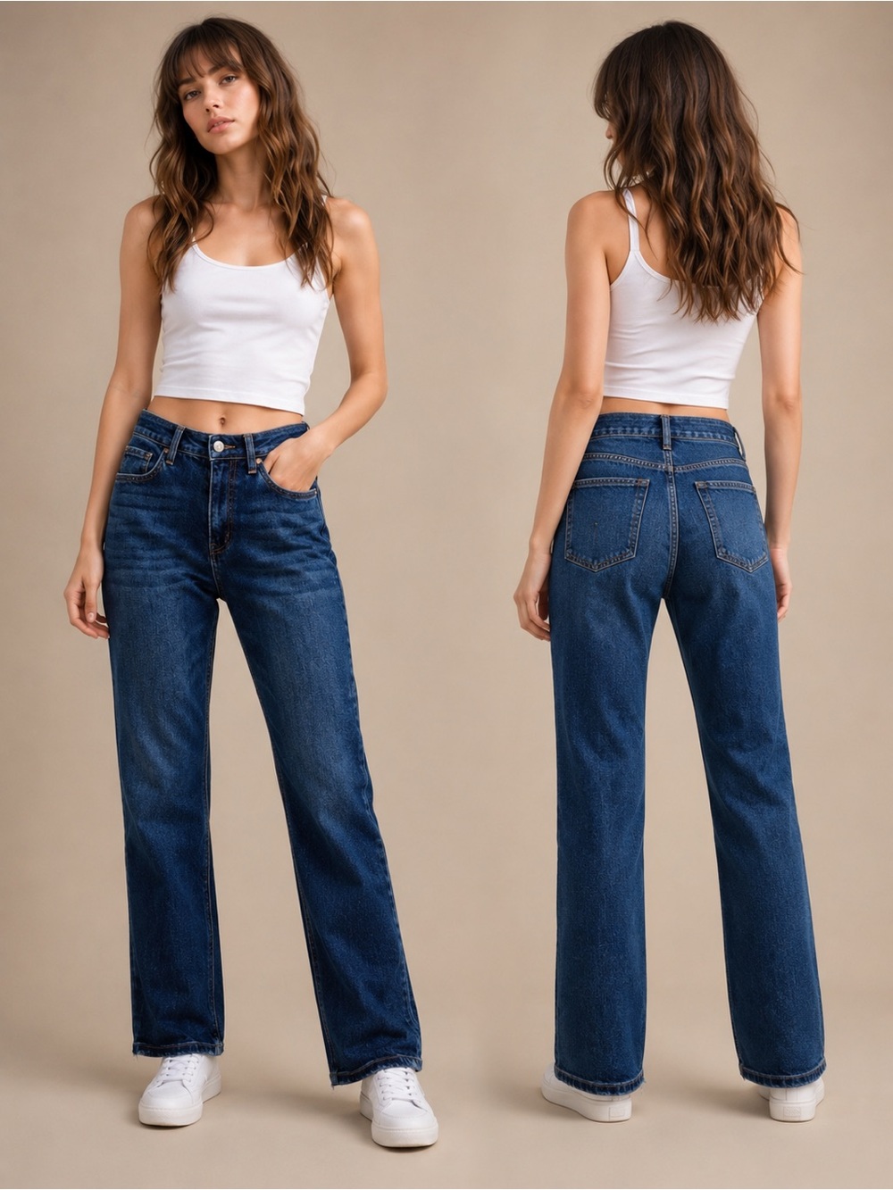 Vervet High Rise‎ Straight Jeans Dark Wash Raw Hem Ankle Size 26 Casual Staple